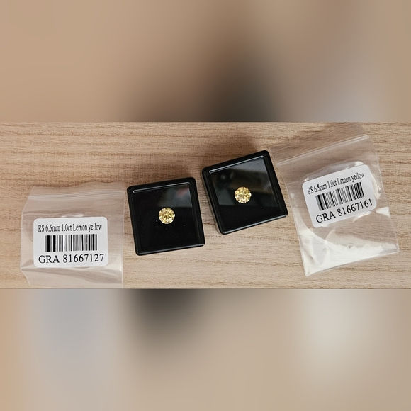 Jewelry - 1ct X 2 Lemon Yellow Loose Moissanite - Lemon Yellow